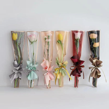 Transparent Waterproof Gold-Edged Simple Frame Flower Packaging Bag