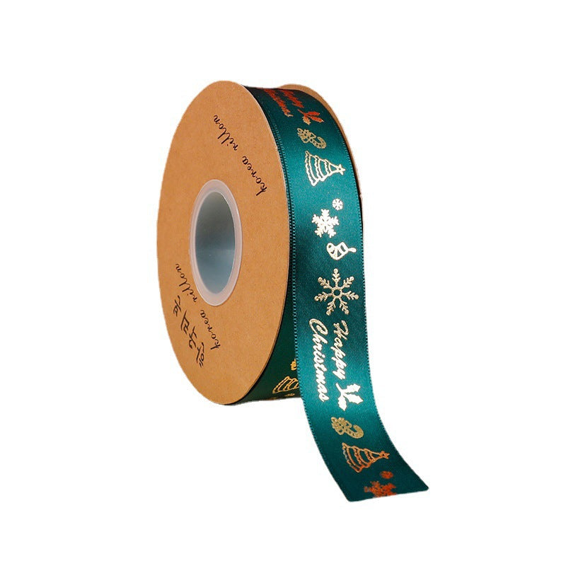 SC-Christmas Gift Wrapping,Ribbon,Colored Ribbon,Foil-Stamped DIY Gift Box,Decorative Satin Ribbon.Wholesale Floral Packaging Materials