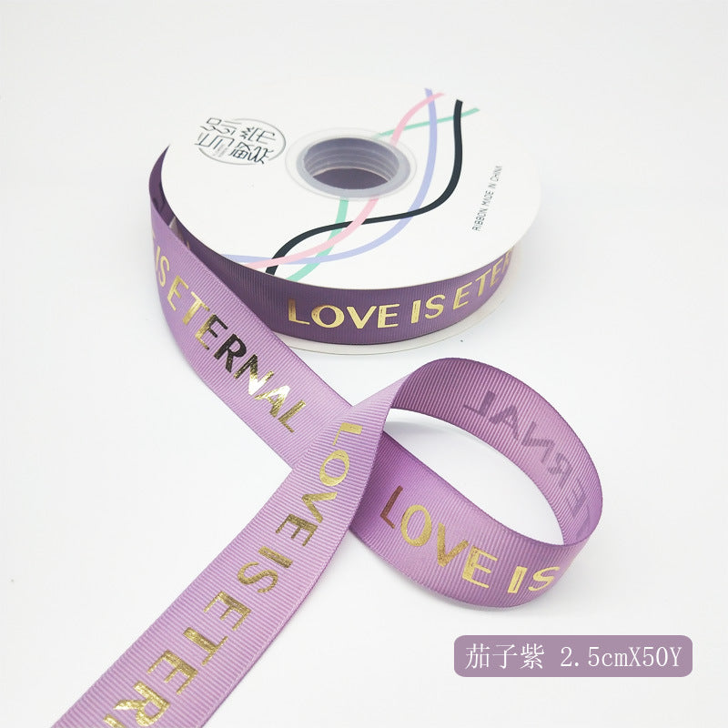 SN-Heartfelt pattern, gold foil ribbon with embossed texture