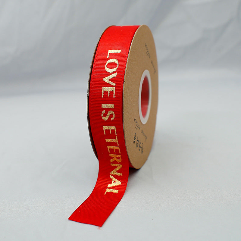 SN-Heartfelt pattern, gold foil ribbon with embossed texture