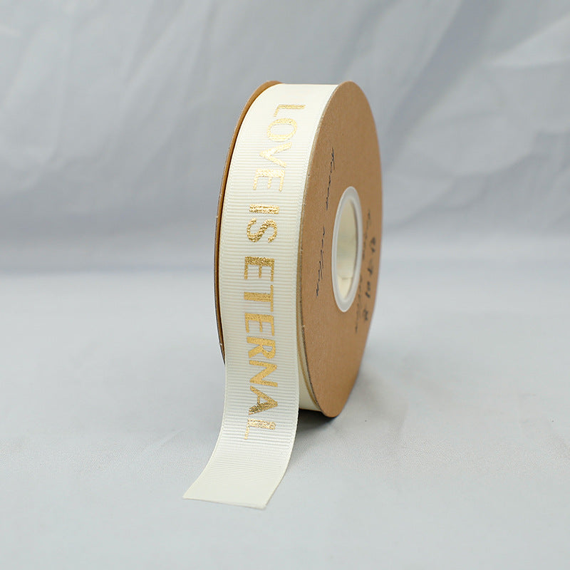 SN-Heartfelt pattern, gold foil ribbon with embossed texture