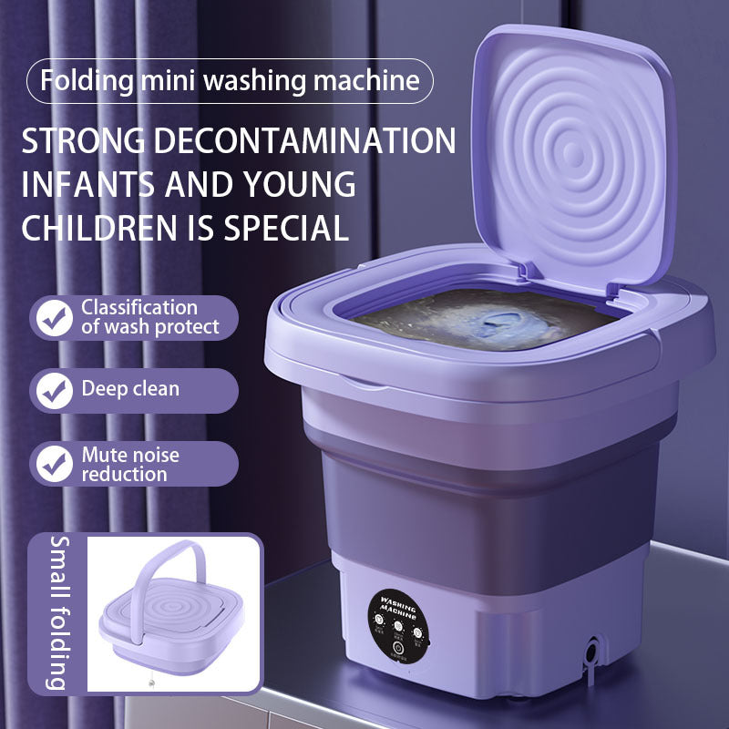 Mini folding washing machine, portable small household for underwear or baby close