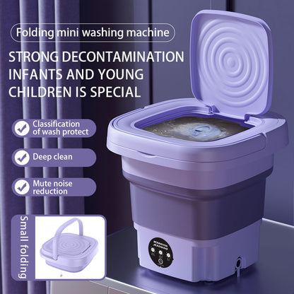 Mini folding washing machine, portable small household for underwear or baby close