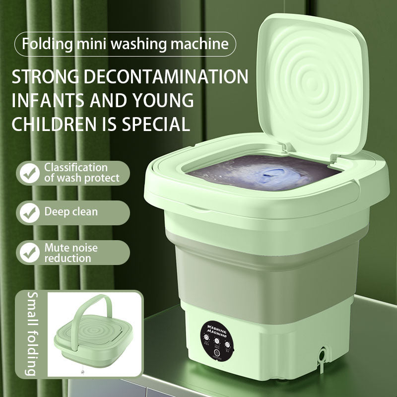 Mini folding washing machine, portable small household for underwear or baby close