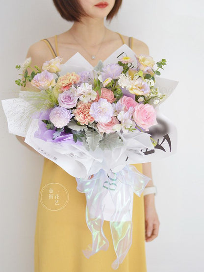 SM-Holographic Fish Tail Tulle,Bouquet Wrapping Ribbon,Floral Mesh Netting,Handcrafted Gift Edging,Minimalist Satin Ribbon,Floral Arrangement Packaging Materials