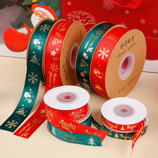 SC-Christmas Gift Wrapping,Ribbon,Colored Ribbon,Foil-Stamped DIY Gift Box,Decorative Satin Ribbon.Wholesale Floral Packaging Materials