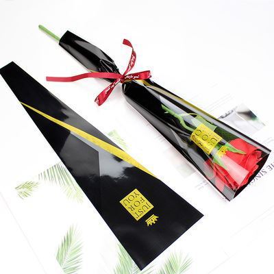 Transparent Waterproof Gold-Edged Simple Frame Flower Packaging Bag