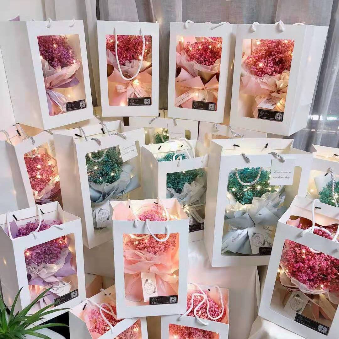 Flower display bag，Clear window tote bag，Gift bag
