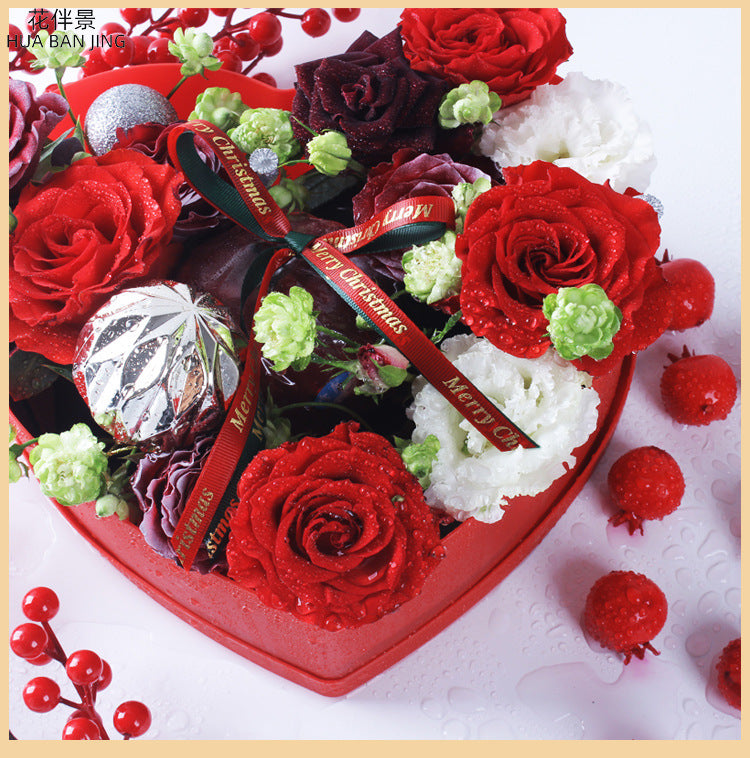2pcs Heart Shaped Flower Box Floral Gift Boxes with Transparent Window Lids Luxury Style Flower Arrangements Valentines Day Jewe