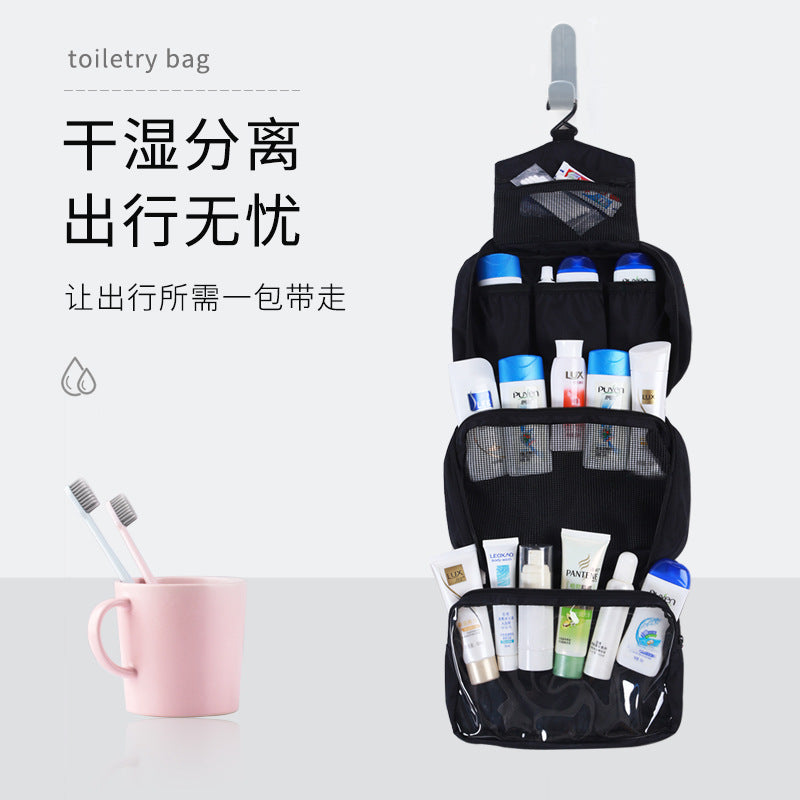 Men's and women's hanging amenity bag 3-in-1 foldable waterproof travel storage bag, business trip cosmetics storage bag