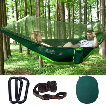 Double hammock outdoor mosquito-proof, sun-shading and rollover-proof single camping swing