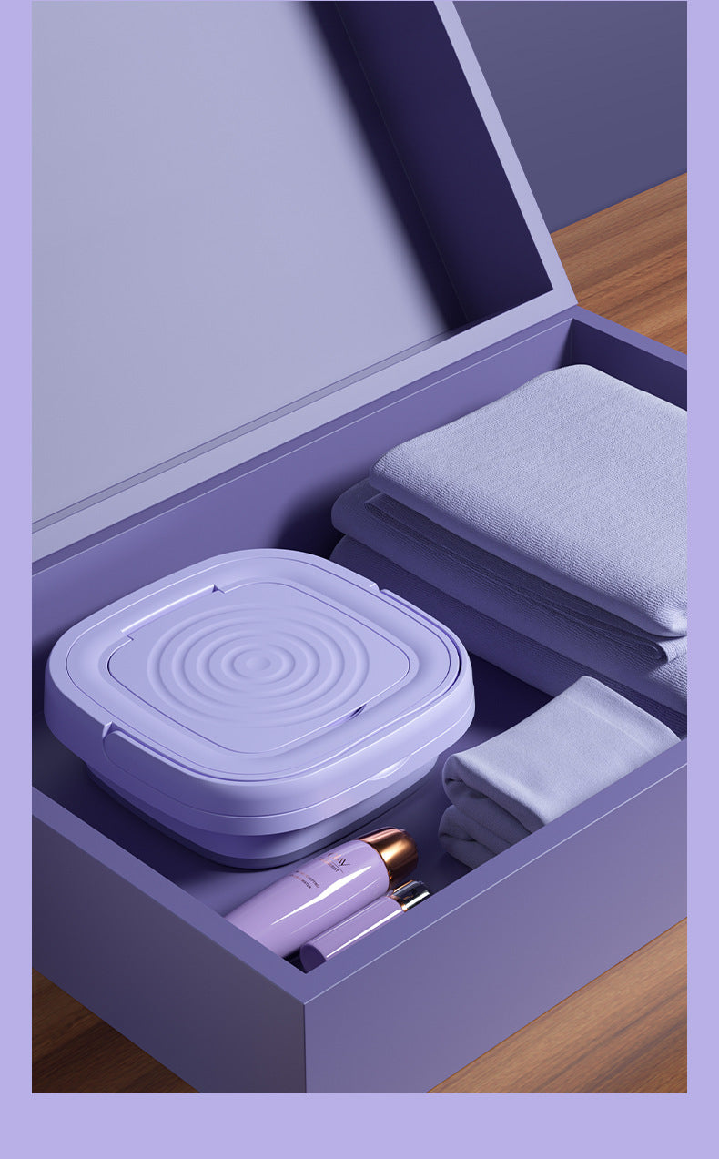 Mini folding washing machine, portable small household for underwear or baby close