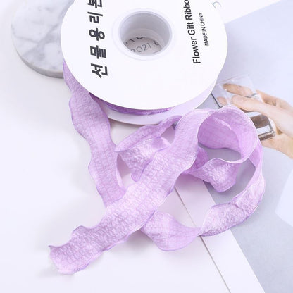 SP-fish-tail shaped ribbon，pleated shaped ribbon，wavy-edge organza ribbon，fresh flower packaging materials，bouquet ribbon