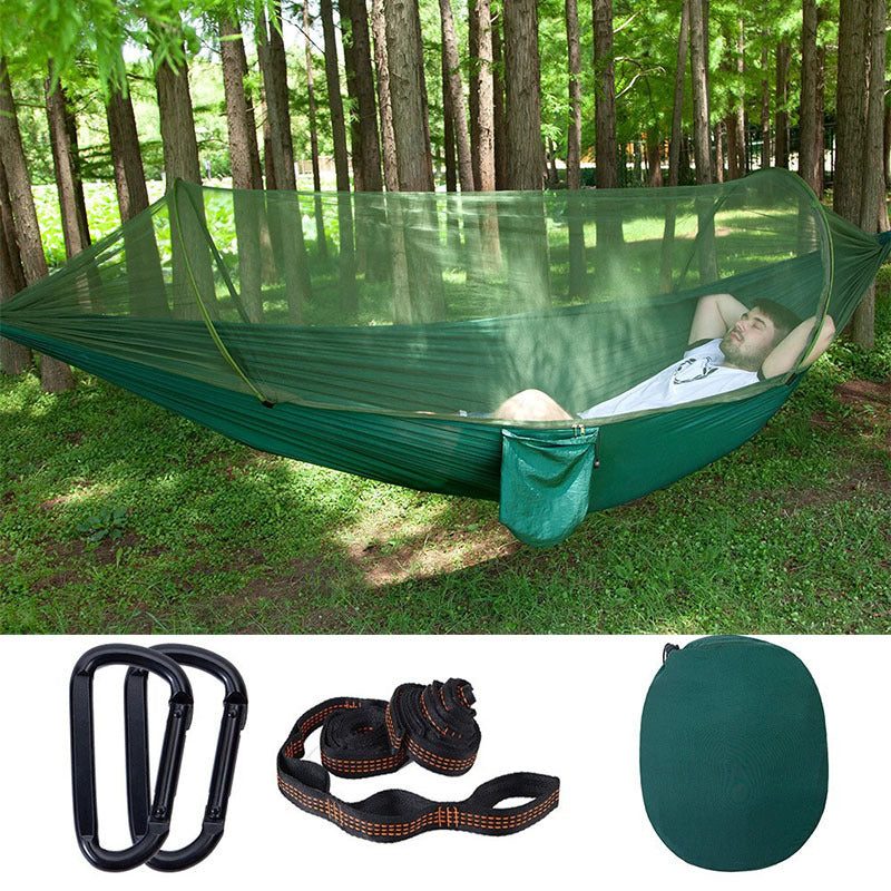 Double hammock outdoor mosquito-proof, sun-shading and rollover-proof single camping swing