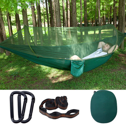 Double hammock outdoor mosquito-proof, sun-shading and rollover-proof single camping swing
