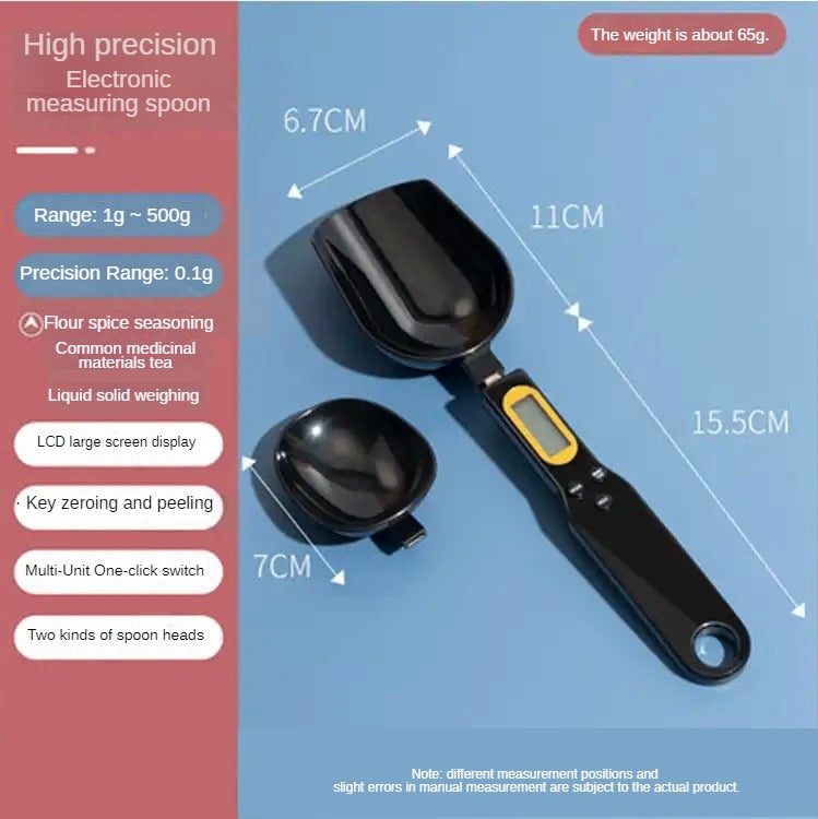 1pc Digital Spoon Scale - 500g/0.1g Electronic Measuring Spoon for Precise Kitchen Measurements - Ideal for Milk, Coffee, Tea, Flour, Spices, and Pet Food - Supports Units of Grams and Ounces