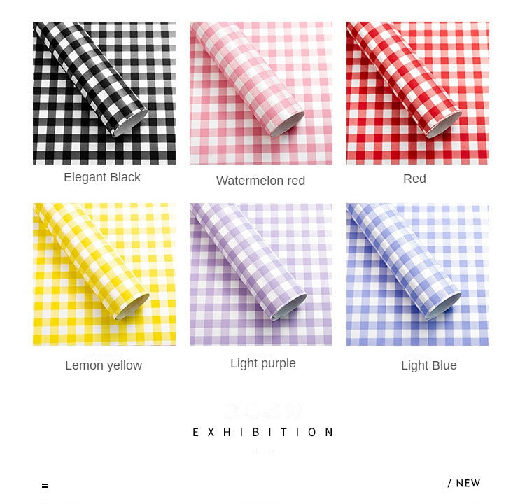 Fresh Flower Bouquet Wrapping Paper,Waterproof Elegance Paper,Checkered Summer Plaid Floral Packaging Material,Flower Shop Bouquet Gift Paper