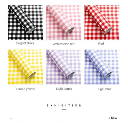 Fresh Flower Bouquet Wrapping Paper,Waterproof Elegance Paper,Checkered Summer Plaid Floral Packaging Material,Flower Shop Bouquet Gift Paper