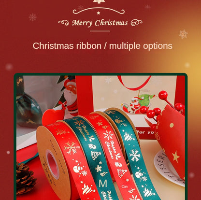 SC-Christmas Gift Wrapping,Ribbon,Colored Ribbon,Foil-Stamped DIY Gift Box,Decorative Satin Ribbon.Wholesale Floral Packaging Materials