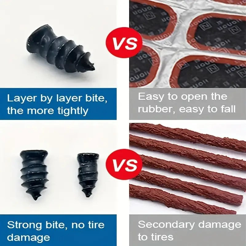Vacuum Car Tire Repair Rubber Nails Set, Universal Tubeless Tire Screws, Repair Tool Accessories Pack For Motorcycle And Truck