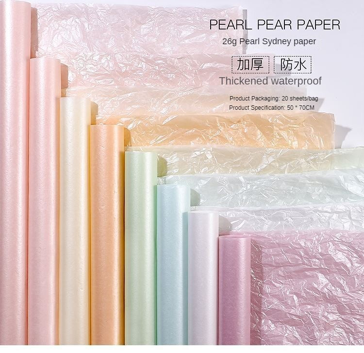 Pearlescent Snowy Paper - Gift Boxes,White Floral Bouquet Wrapping,DIY Materials,Lining Paper,Fresh Flower Cake Decoration,Baking Paper