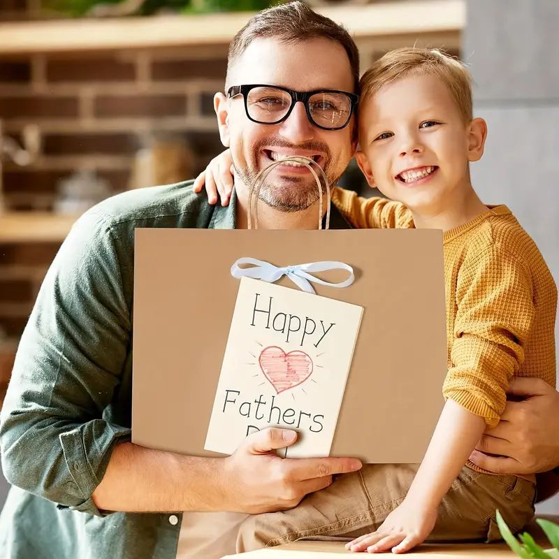25 Packs, Large Brown Paper Bags With Handles Kraft Gift Bags Bulk, 12.5 * 4.3 * 9.8 Inch For Birthday Party Grocery Retail Shopping Business, Cheapest Items Available, Sale, Shopping Bag, Party Bag, Party Gift Bag, Craft Tote Bag