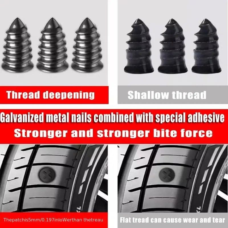 Vacuum Car Tire Repair Rubber Nails Set, Universal Tubeless Tire Screws, Repair Tool Accessories Pack For Motorcycle And Truck