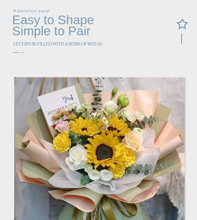AG-Two-Tone Elegance Paper,Bouquet Wrapping Paper,Fresh Flower Gift Paper,DIY Flower Shop Materials