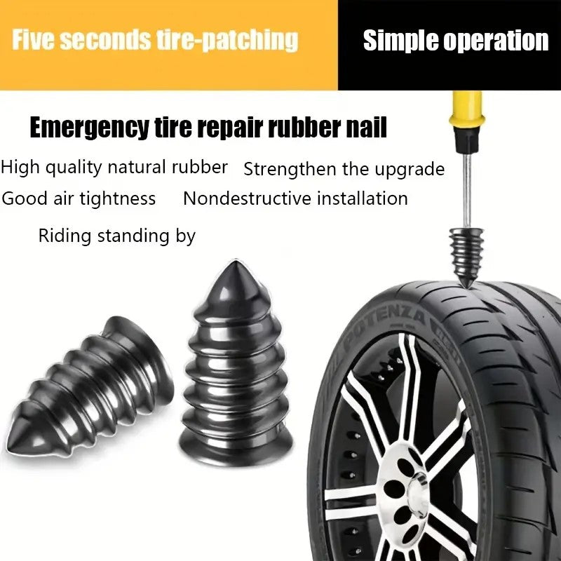 Vacuum Car Tire Repair Rubber Nails Set, Universal Tubeless Tire Screws, Repair Tool Accessories Pack For Motorcycle And Truck