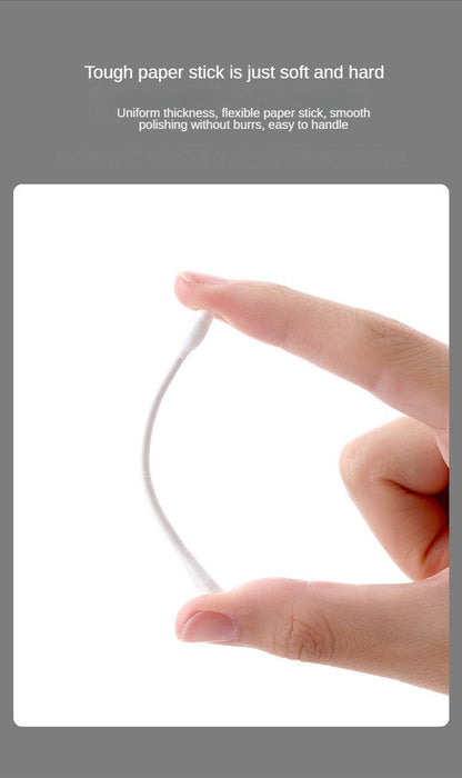 300pcs Natural Cotton Swabs With Storage Box - Perfect for Makeup & Ear Care!