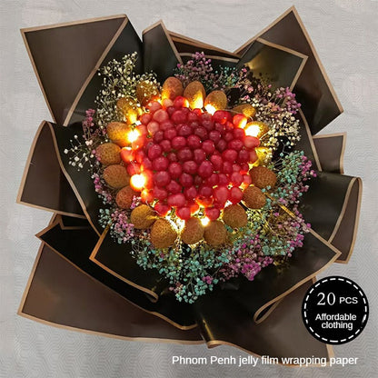 AC-Phnom Penh jelly film wholesale Qixi new waterproof flower wrapping paper flower shop supplies floral arrangement bouquet wrapping paper