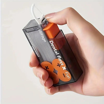 1set Portable Automatic Pop-up Dental Floss Storage Box, Creative Lighter Style, Dental Floss Picks Dispenser Storage Box, Containing 10 Flosses