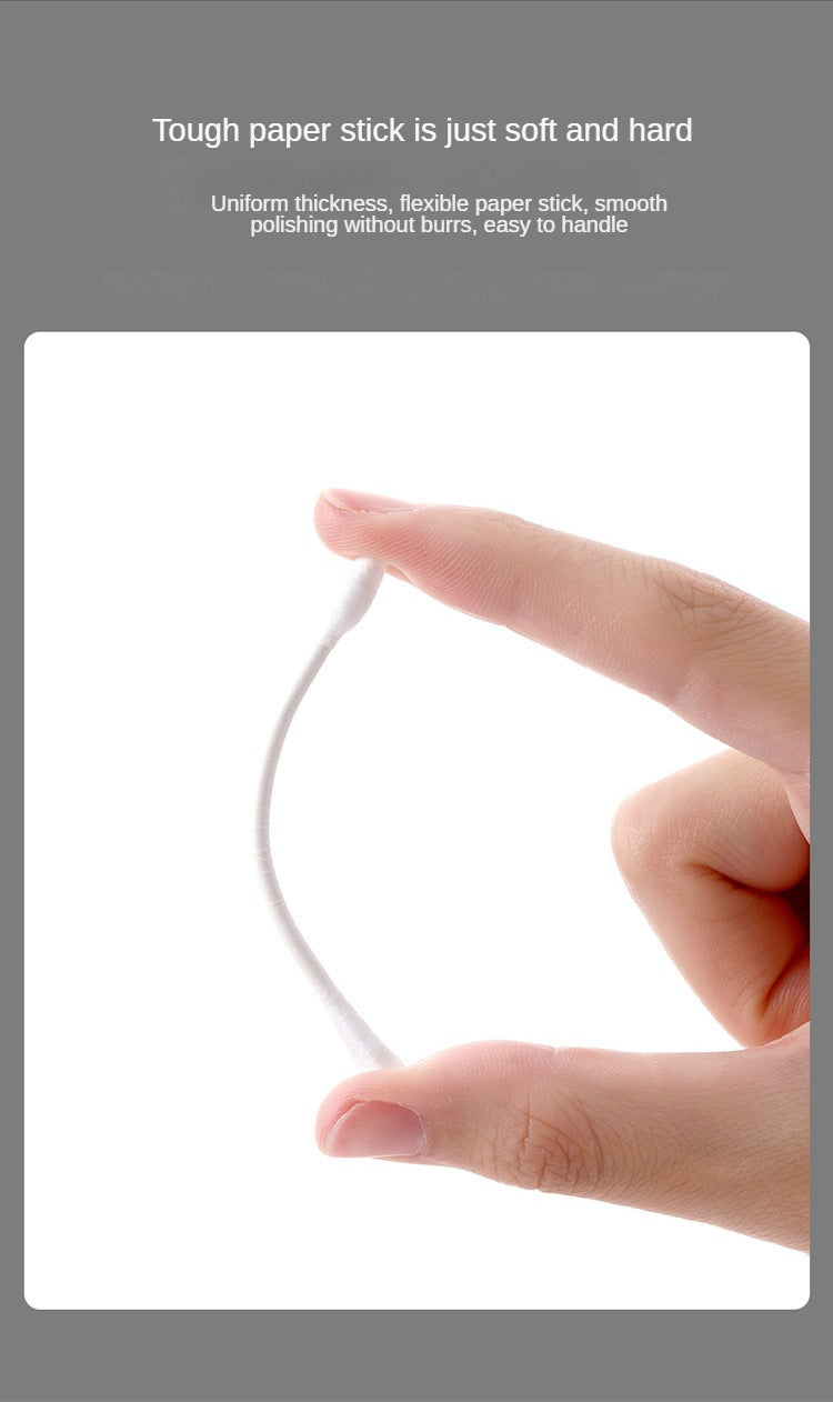 300pcs Natural Cotton Swabs With Storage Box - Perfect for Makeup & Ear Care!