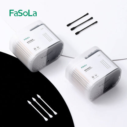 300pcs Natural Cotton Swabs With Storage Box - Perfect for Makeup & Ear Care!
