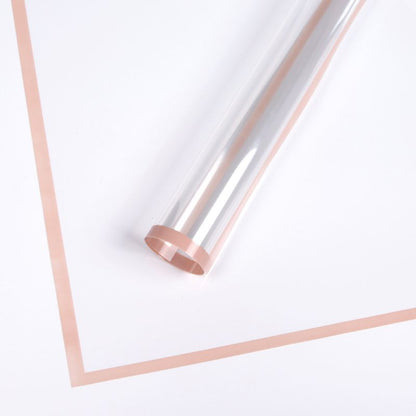 AT-Transparent Fresh Flower Wrapping Paper,Colored Border Waterproof Dust-proof Flower Bouquet Wrapping Glass Paper,Flower Shop Floral Packaging Materials
