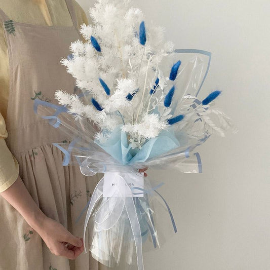 AT-Transparent Fresh Flower Wrapping Paper,Colored Border Waterproof Dust-proof Flower Bouquet Wrapping Glass Paper,Flower Shop Floral Packaging Materials