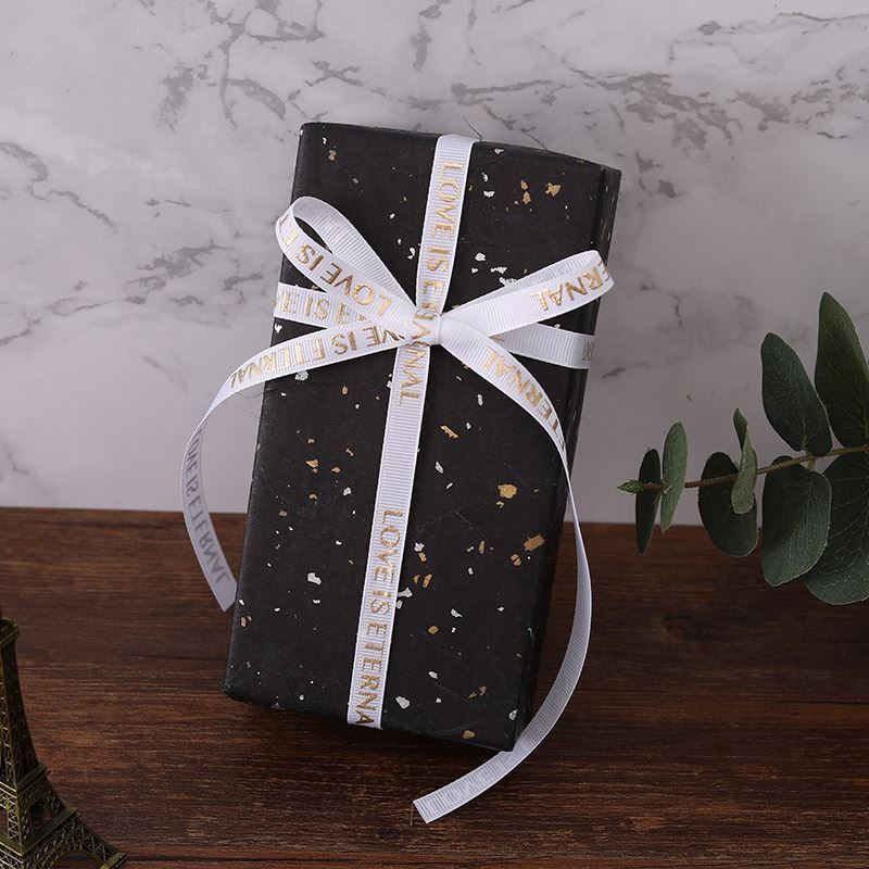 SE-1cm Hot Stamped Spiral Satin Ribbon，Flower Wrapping Ribbon，Bouquet Wrapping Ribbon，Gift Cake Packaging Ribbon