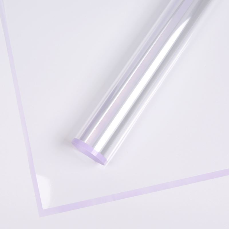 AT-Transparent Fresh Flower Wrapping Paper,Colored Border Waterproof Dust-proof Flower Bouquet Wrapping Glass Paper,Flower Shop Floral Packaging Materials