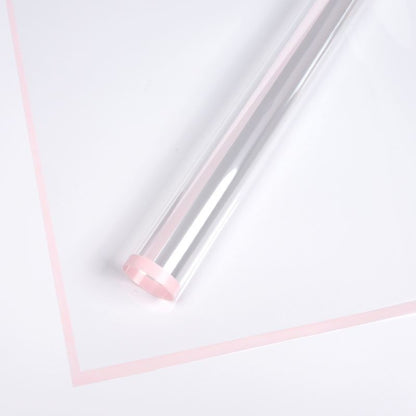 AT-Transparent Fresh Flower Wrapping Paper,Colored Border Waterproof Dust-proof Flower Bouquet Wrapping Glass Paper,Flower Shop Floral Packaging Materials