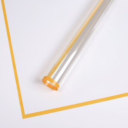 AT-Transparent Fresh Flower Wrapping Paper,Colored Border Waterproof Dust-proof Flower Bouquet Wrapping Glass Paper,Flower Shop Floral Packaging Materials