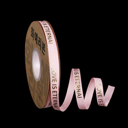 SE-1cm Hot Stamped Spiral Satin Ribbon，Flower Wrapping Ribbon，Bouquet Wrapping Ribbon，Gift Cake Packaging Ribbon