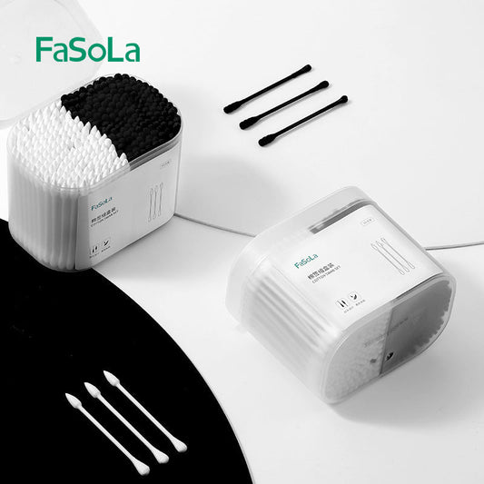 300pcs Natural Cotton Swabs With Storage Box - Perfect for Makeup & Ear Care!