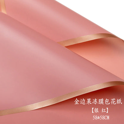 AC-Phnom Penh jelly film wholesale Qixi new waterproof flower wrapping paper flower shop supplies floral arrangement bouquet wrapping paper