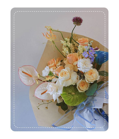 AT-Transparent Fresh Flower Wrapping Paper,Colored Border Waterproof Dust-proof Flower Bouquet Wrapping Glass Paper,Flower Shop Floral Packaging Materials