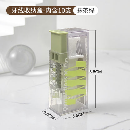 1set Portable Automatic Pop-up Dental Floss Storage Box, Creative Lighter Style, Dental Floss Picks Dispenser Storage Box, Containing 10 Flosses