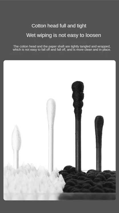 300pcs Natural Cotton Swabs With Storage Box - Perfect for Makeup & Ear Care!